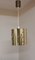 Vintage Ceiling Lamp with Brass Body and Glass Hanging, 1970s 1