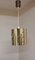 Vintage Ceiling Lamp with Brass Body and Glass Hanging, 1970s, Image 1