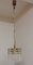 Lámpara de techo vintage con placa de latón y colgante de cristal, años 70, Imagen 1
