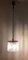 Lámpara de techo vintage con placa de latón y colgante de cristal, años 70, Imagen 5