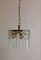 Vintage Ceiling Lamp with Brass Plate and Crystal Glass Hanging, 1970s 3