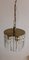 Vintage Ceiling Lamp with Brass Plate and Crystal Glass Hanging, 1970s 4