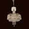 Lámpara de araña con cuentas de cristal blanco, años 60, Imagen 5