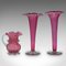 Set de Vases Décoratifs Vintage en Verre Cranberry, Angleterre, 1930s, Set de 3 2