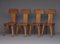 Brutalist Elm Wood Dining Chairs, 1970s, Set of 4, Image 1
