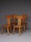 Brutalist Elm Wood Dining Chairs, 1970s, Set of 4 15