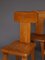 Brutalist Elm Wood Dining Chairs, 1970s, Set of 4 11