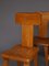 Brutalist Elm Wood Dining Chairs, 1970s, Set of 4, Image 11