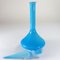 Large Vintage Italian Empoli Blue Cased Glass Genie Bottle Decanter, 1960s, Image 3