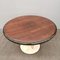 Vintage Round Wooden Table with Marble Base and Steel Stem Base, 1970s 5