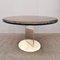 Vintage Round Wooden Table with Marble Base and Steel Stem Base, 1970s 1