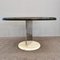 Vintage Round Wooden Table with Marble Base and Steel Stem Base, 1970s 2