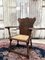 Vintage Dutch Heraldic Coat of Arms Armchair in Oak with Woven Seat 1