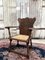 Vintage Dutch Heraldic Coat of Arms Armchair in Oak with Woven Seat, Image 1