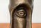 Brutalistische Mid-Century Vase aus Bronze mit abstraktem Gesicht 11