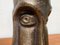 Brutalistische Mid-Century Vase aus Bronze mit abstraktem Gesicht 9