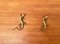 Mid-Century Brass Lizard Wall Coat Hooks, 1950s, Set of 2 3