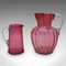 Vintage English Cordial Mixer Set in Hand-Blown Cranberry Glass, 1930s, Set of 2, Image 2