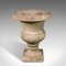 Antique Victorian English Weathered Planting Urn in Marble, 1870 2