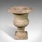 Antique Victorian English Weathered Planting Urn in Marble, 1870, Image 2