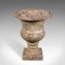 Antique Victorian English Weathered Planting Urn in Marble, 1870 4