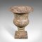 Antique Victorian English Weathered Planting Urn in Marble, 1870, Image 4