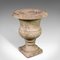 Antique Victorian English Weathered Planting Urn in Marble, 1870 1