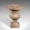 Antique Victorian English Weathered Planting Urn in Marble, 1870 3