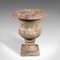 Antique Victorian English Weathered Planting Urn in Marble, 1870, Image 3