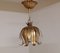 Vintage Ceiling Lamp in the Shape of Fluid in Gold-Colored Metal Painted Metal, 1970s 1