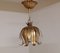 Vintage Ceiling Lamp in the Shape of Fluid in Gold-Colored Metal Painted Metal, 1970s, Image 1