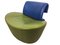 Postmodern Green and Blue Leather Lounge Chair by Montis, 1980s 1