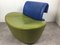 Postmodern Green and Blue Leather Lounge Chair by Montis, 1980s 12