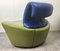 Postmodern Green and Blue Leather Lounge Chair by Montis, 1980s 3