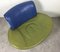 Postmodern Green and Blue Leather Lounge Chair by Montis, 1980s 8