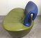 Postmodern Green and Blue Leather Lounge Chair by Montis, 1980s 11