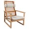 Modell 2254 Sled Lounge Chair aus Eiche & Schilfrohr von Børge Mogensen für Fredericia, Dänemark, 1956 1