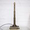 Vintage Tiered Ribbed Brass Desk Lamp with Square Base, 1970s, Image 1