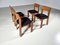 Brutalist Oak Dining Chairs, the Netherlands, 1970s, Set of 4 6