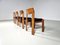Brutalist Oak Dining Chairs, the Netherlands, 1970s, Set of 4 3