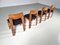 Brutalist Oak Dining Chairs, the Netherlands, 1970s, Set of 4 4