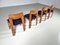 Brutalist Oak Dining Chairs, the Netherlands, 1970s, Set of 4, Image 4