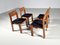 Brutalist Oak Dining Chairs, the Netherlands, 1970s, Set of 4 5