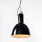 Grande Lampe à Suspension Industrielle Bauhaus en Émail Noir, 1930s 5
