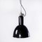 Grande Lampe à Suspension Industrielle Bauhaus en Émail Noir, 1930s 1