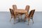 Rattan Indoor / Outdoor Table with Chairs, Italy, 1960s, Set of 5 1