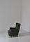 Scandinavian Modern Easy Chair in Green Mohair Velvet Fabric from Fritz Hansen, 1940s, Image 4