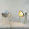 Italian Space Age White Lacquer and Acrylic Glass Eyeball Table Lamps, 1960s, Set of 2 5