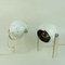 Italian Space Age White Lacquer and Acrylic Glass Eyeball Table Lamps, 1960s, Set of 2 3