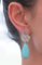 14 Karat White Gold Earrings Turquoise and Diamonds, 1960s, Set of 2 5